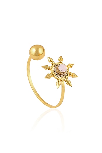 Gold Plated Pink Bowling Sun Bracelet