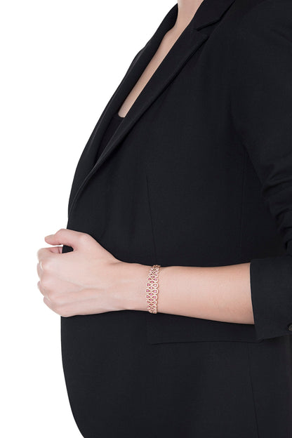 18kt Rose gold diamond and ruby openable bangle