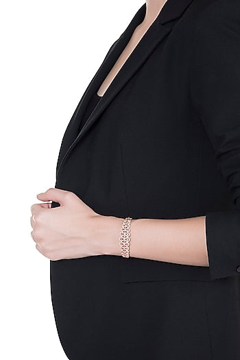 18kt Rose gold diamond and ruby openable bangle