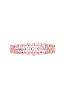 18kt Rose gold diamond and ruby openable bangle