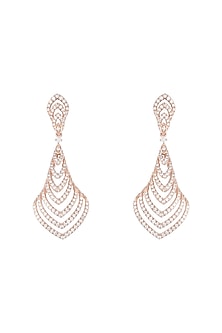 18kt Rose gold diamond cascade earrings