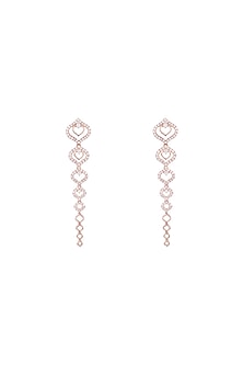 18kt Rose gold diamond drop earrings