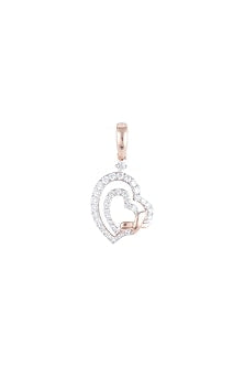 18kt Rose gold diamond heart pendant