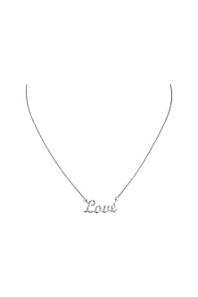 18kt White gold love diamond pendant
