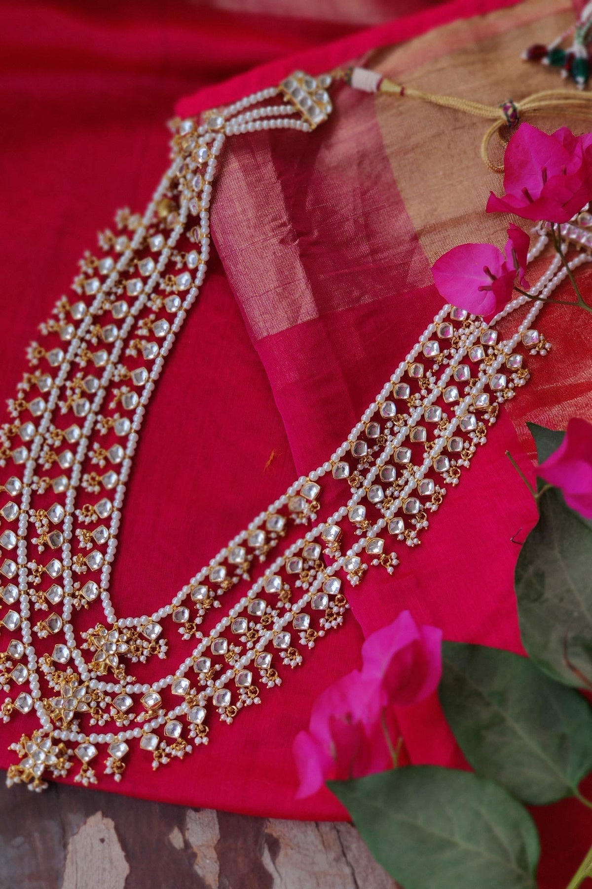 Layered Stone Long Necklace 