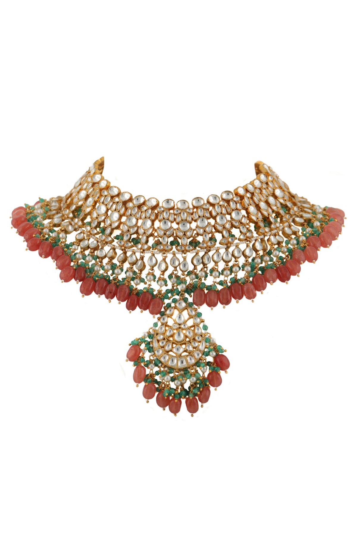 Pendant Drop Stone Choker Set 
