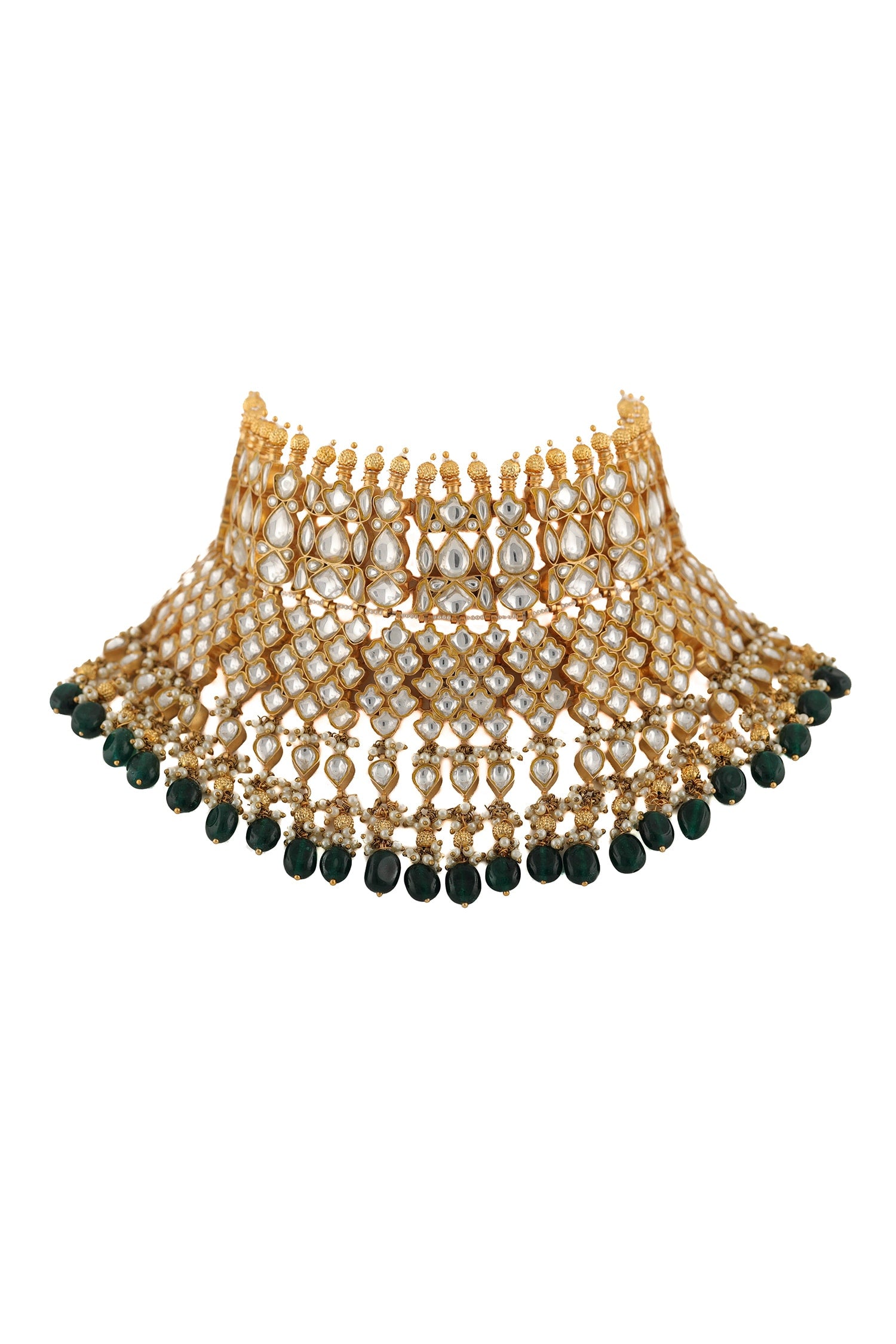 Bead Drop Stone Choker Set 