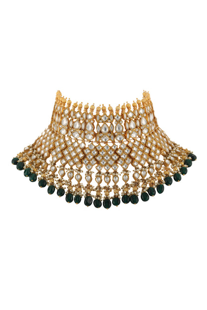 Bead Drop Stone Choker Set 