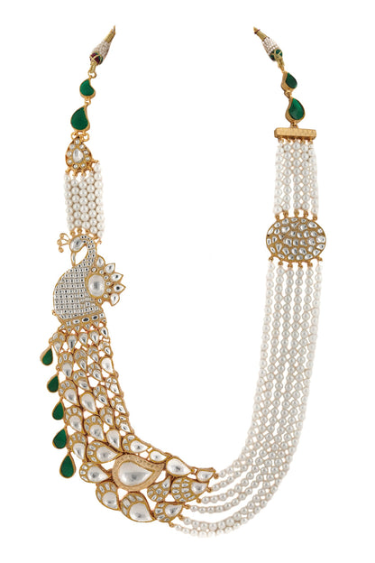 Bead Layered Peacock Pendant Necklace 
