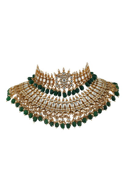 Bead Drop Stone Choker Set 