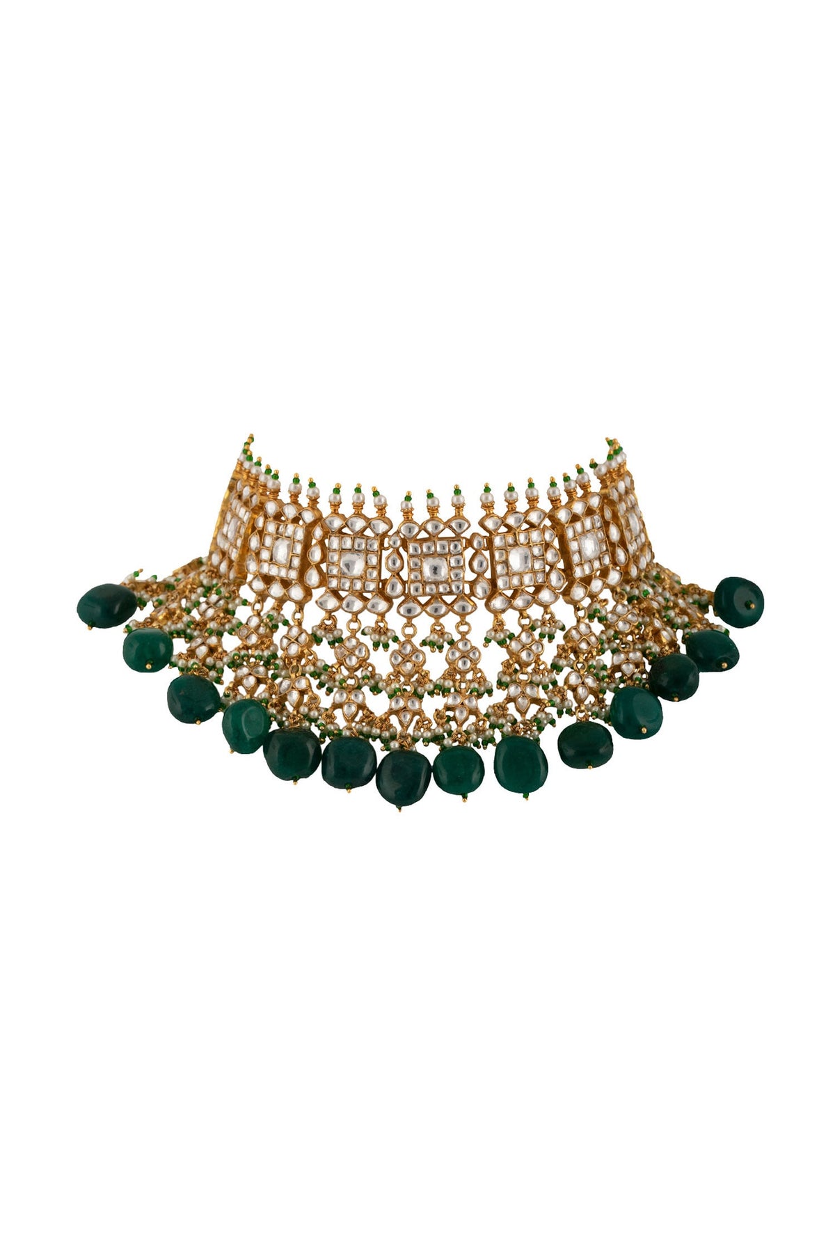 Bead Drop Stone Choker Set 