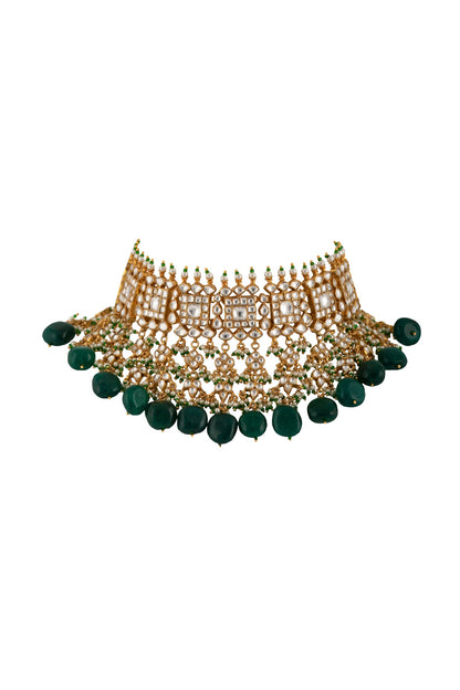 Bead Drop Stone Choker Set 