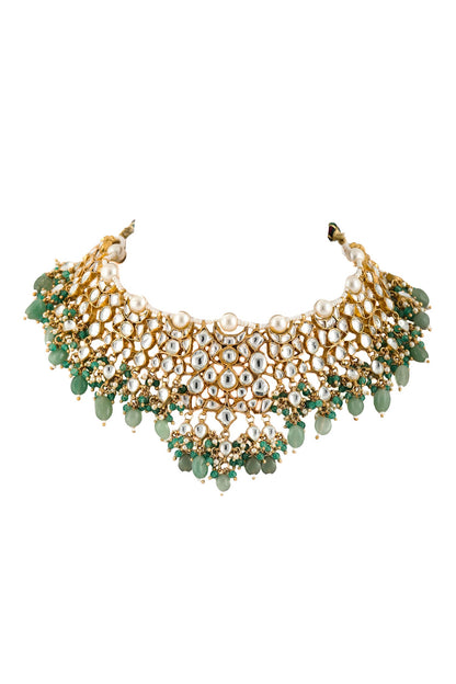 Stone Bead Drop Choker Set 