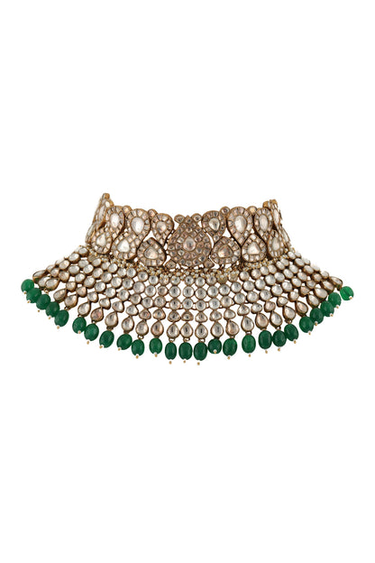Stone Bead Drop Choker Set 