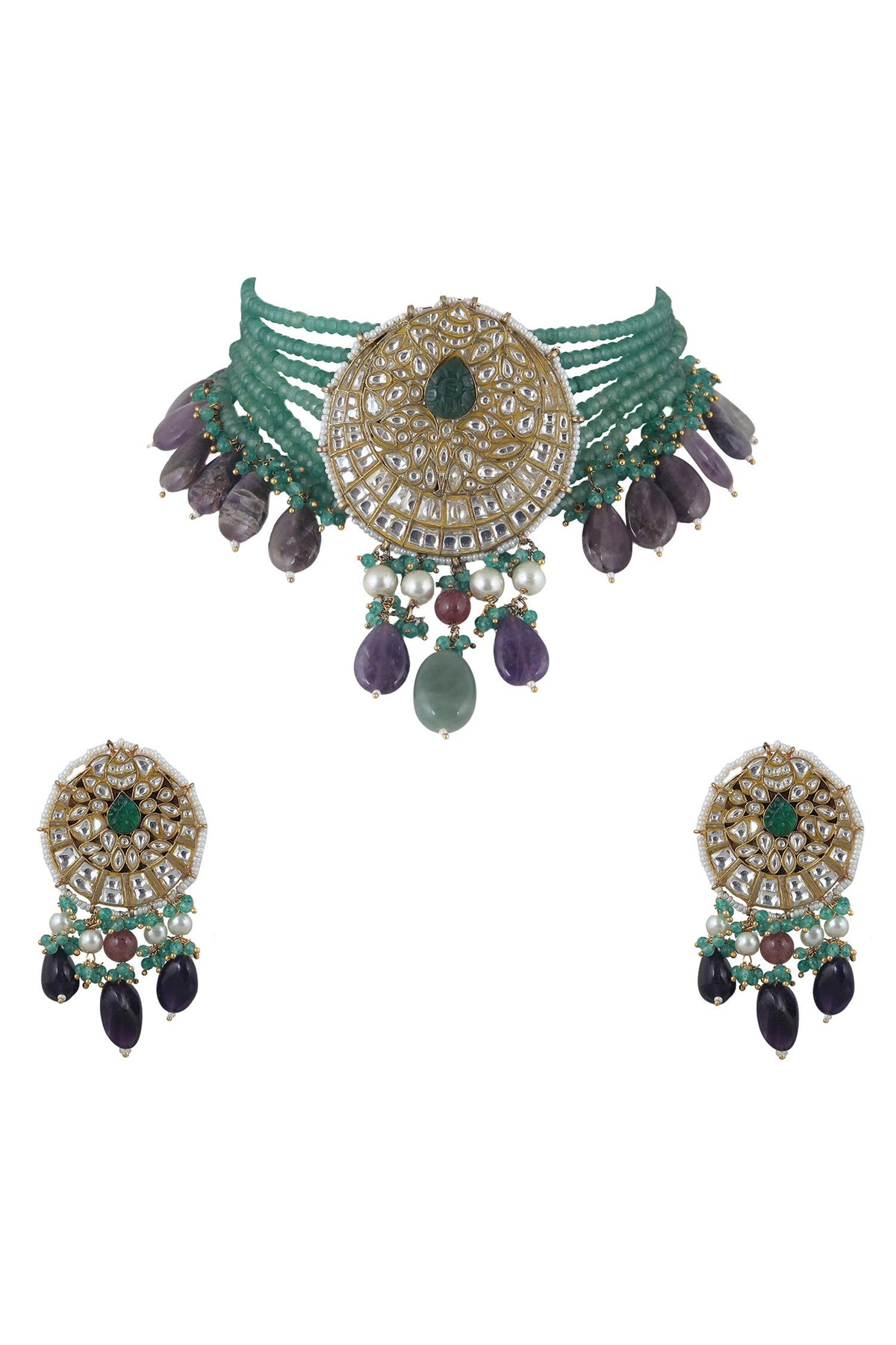  Bead Pendant Choker Set 