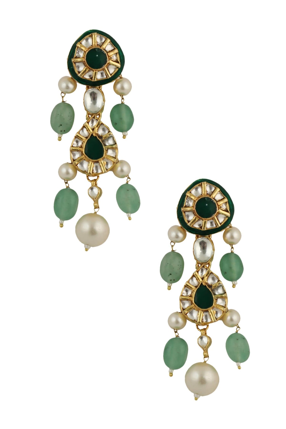 Stone Embellished Carved Necklace Set 