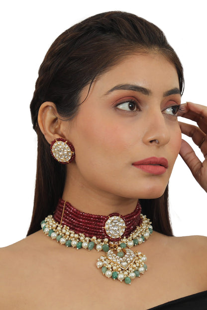 Bead Embellished Necklace Set 