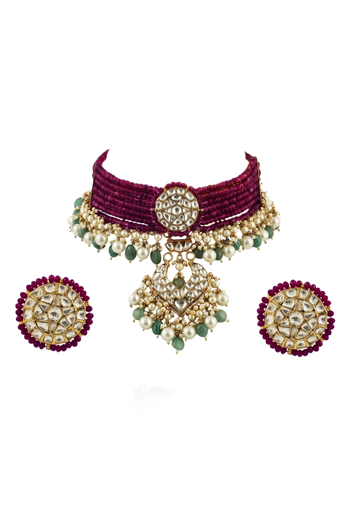 Bead Embellished Necklace Set 