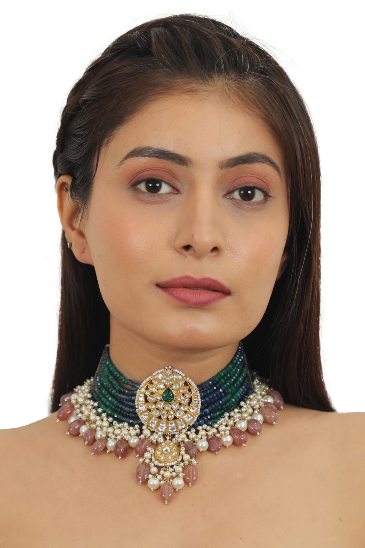 Bead Embellished Necklace Set 