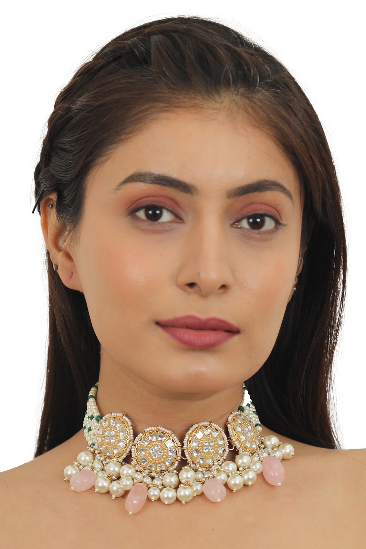 Floral Carved Gold Necklace Set 