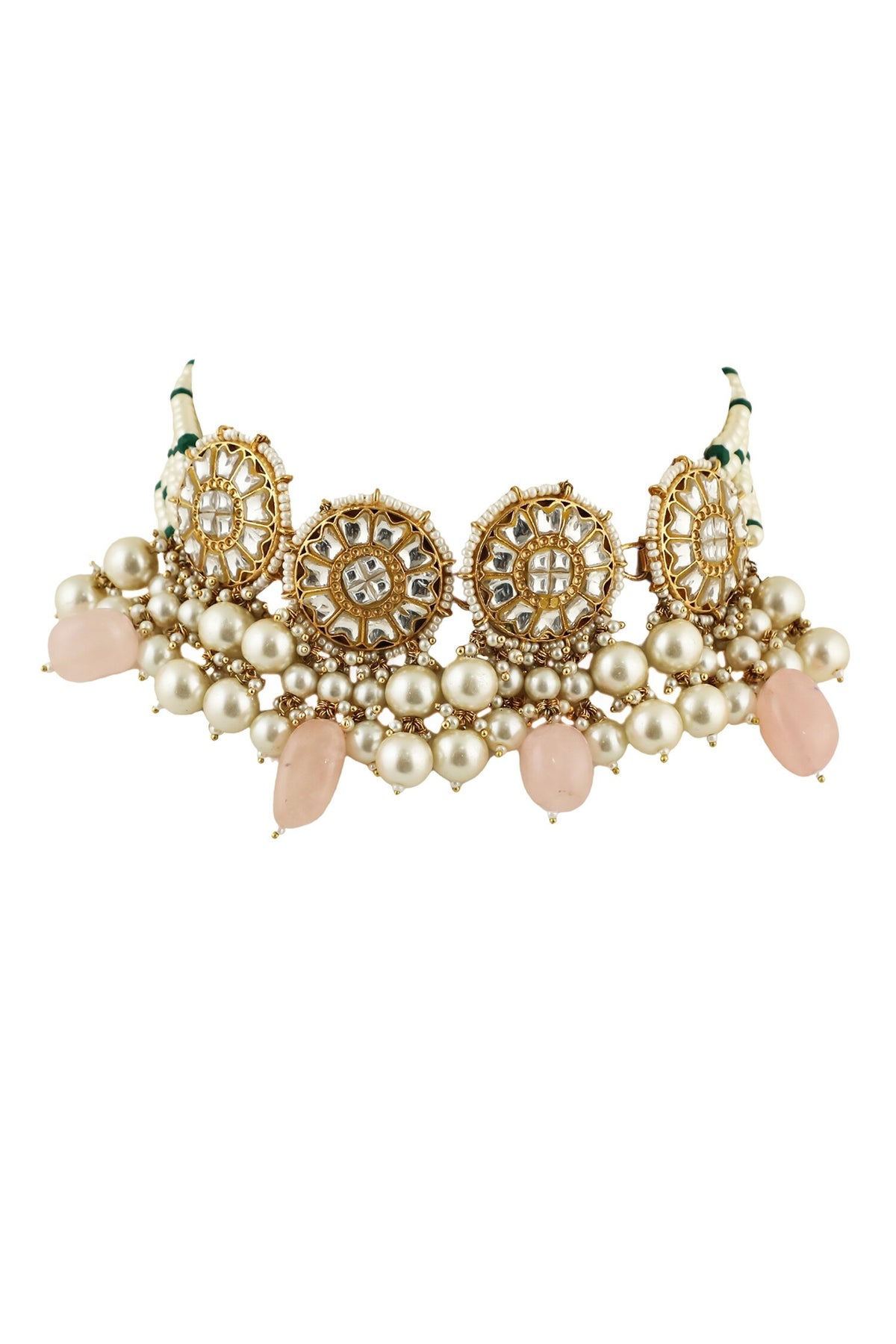 Floral Carved Gold Necklace Set 