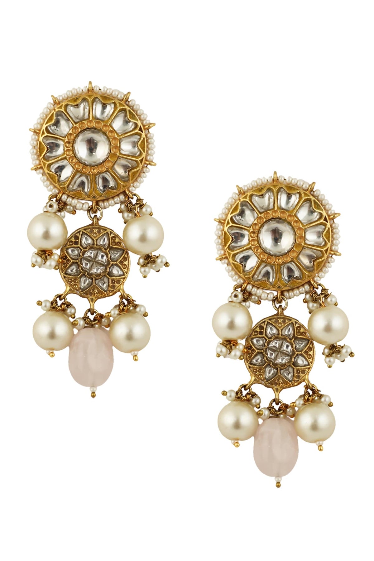 Floral Carved Gold Necklace Set 