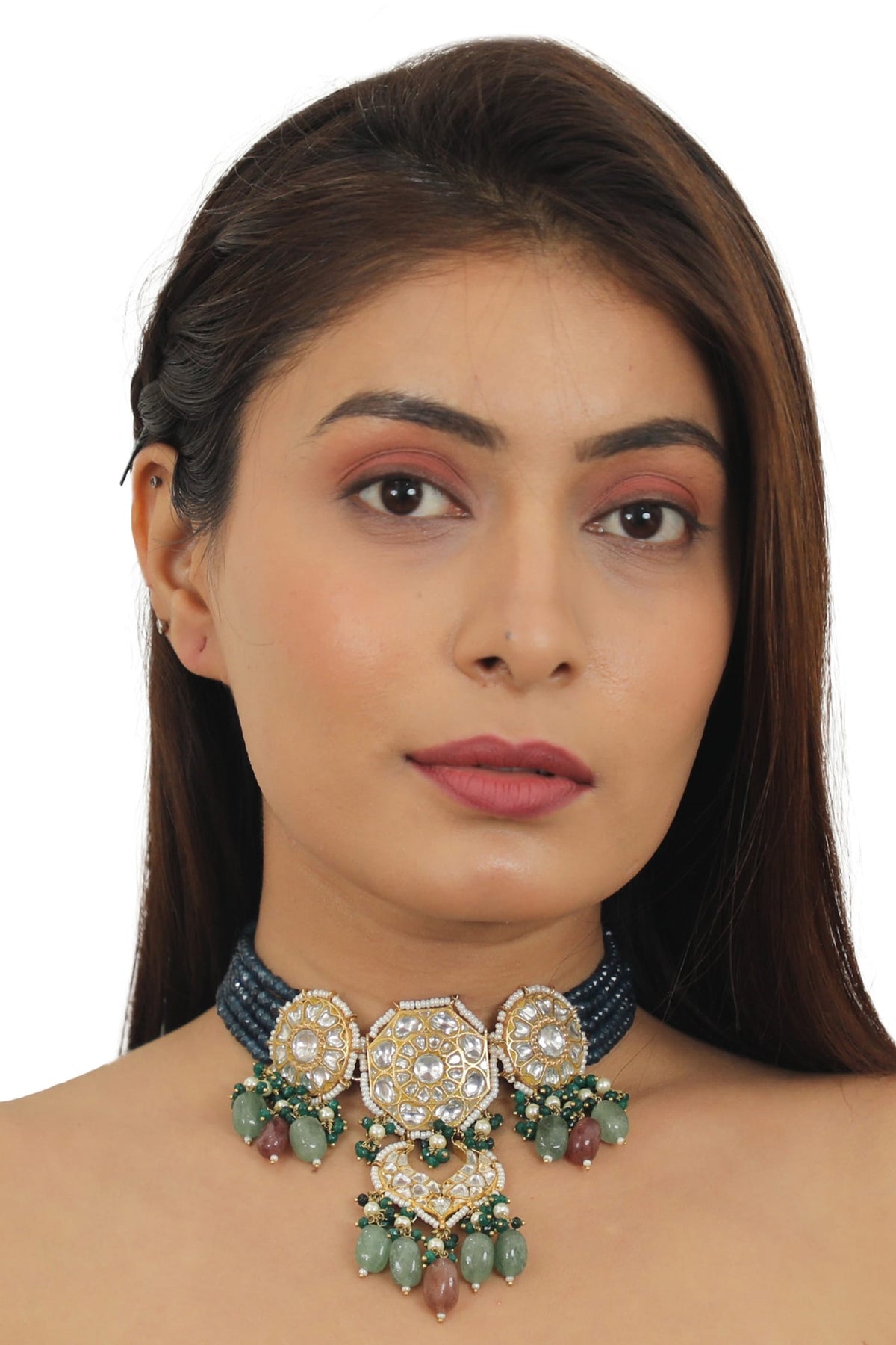 Stone Carved Necklace Set 