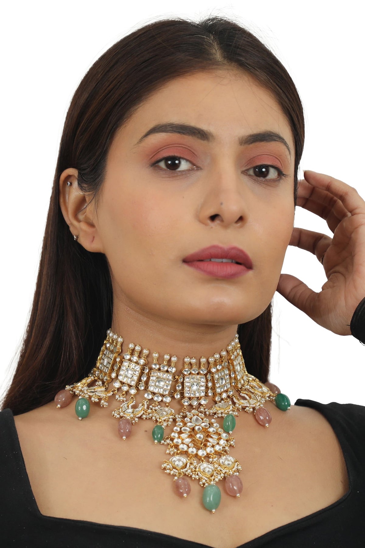 Stone Embellished Necklace Set 