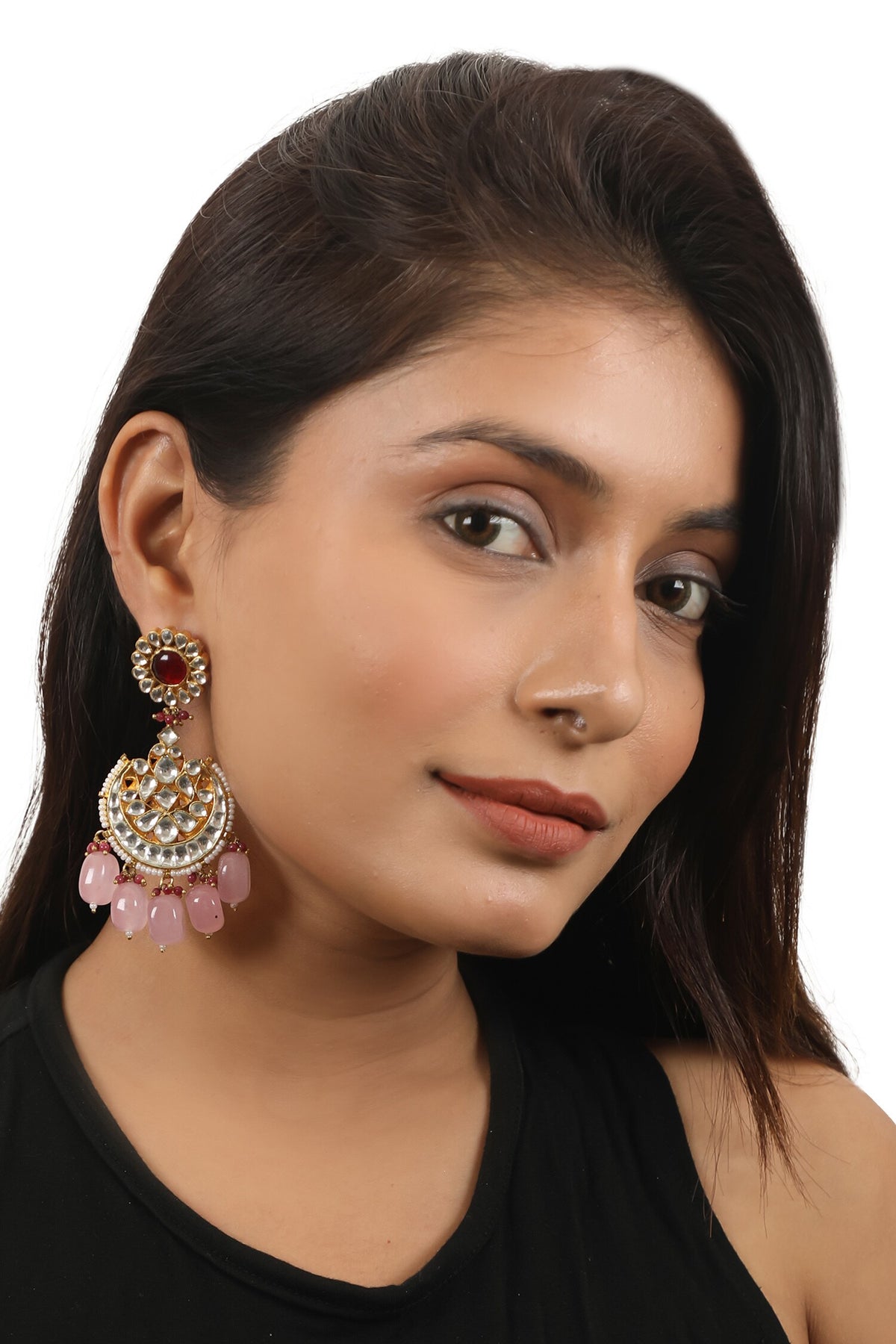 Beaded Hem Jadtar Necklace Set 