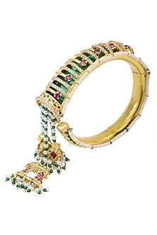 Gold Plated Green Enamel Bracelet