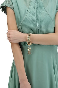 Gold Plated Green Enamel Bracelet