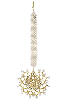 Gold Plated Pearls and Kundan Maangtika
