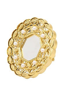 Gold Plated Shennai Arsee Grey Stone Ring