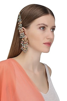 Gold Plated Royal Elephant Motif Suspended Earrings