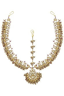 Gold Plated Palki Multi Colored Beads Matha Patti