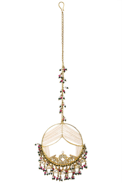 Gold Plated Hollow Samaroh Maang Tikka