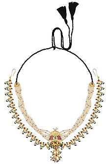 Gold Plated Palki Beaded Matha Patti