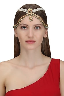 Gold Plated Palki Beaded Matha Patti