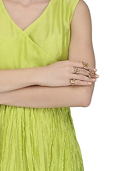 Set of 3 gold finish palki guard rings
