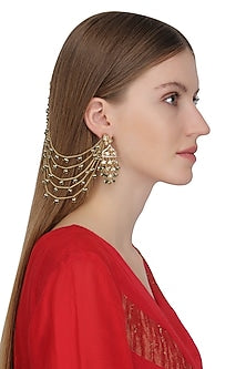 Gold Plated Green Palki Earrings