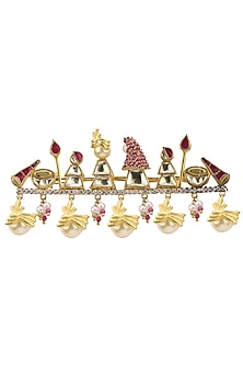 Gold Plated Pearls Pocket Brooch