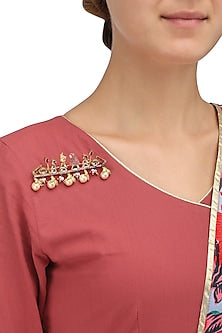 Gold Plated Pearls Pocket Brooch