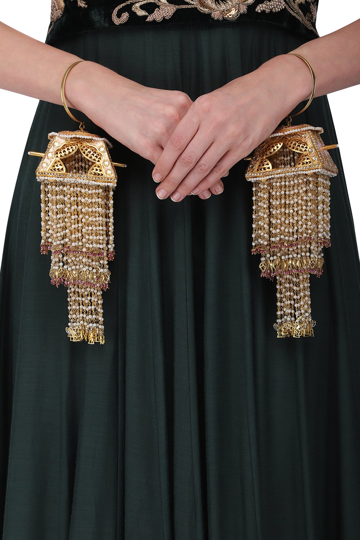 Gold Plated Pink Palki Kaleeras