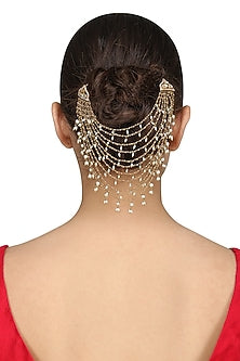 Gold Plated Rice Pearls Hair Accessory