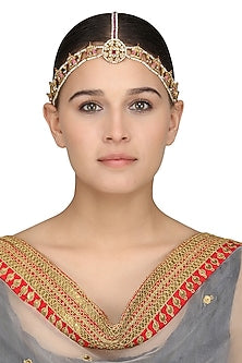 Gold Plated Kundan and Pearls Borla Matha Patti