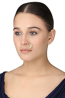 Gold Plated Kundan Nose Ring