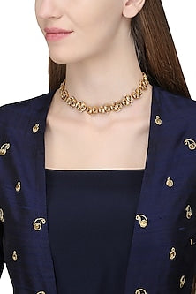 Gold Plated Kundan Stones Choker Necklace