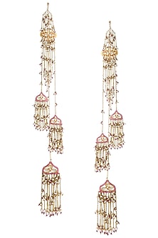Gold Plated Kashimir Polki Earrings
