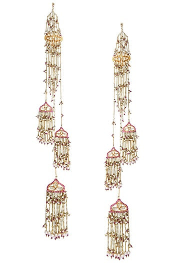 Gold Plated Kashimir Polki Earrings