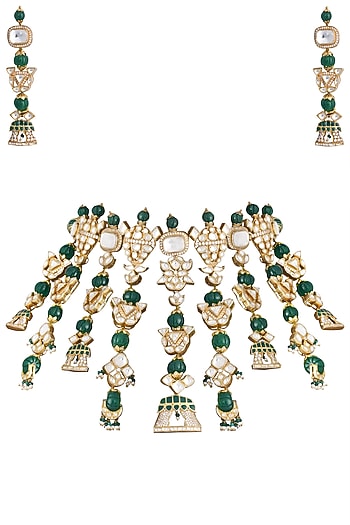 Gold Plated Polki Necklace Set